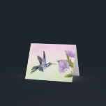 Colibri à la carte de note de gloire de matin<br><div class="desc">Cette carte de note comporte une reproduction de ma peinture à l'huile originale d'un colibri.</div>