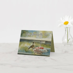 Colibri à la fenêtre Carte de voeux pliée