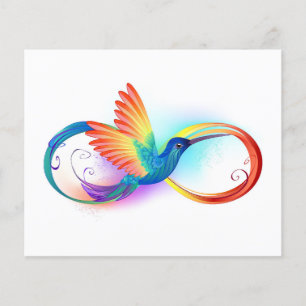 Colibri arc-en-ciel avec symbole Infinity