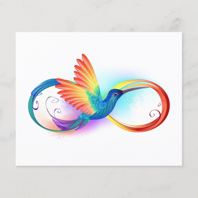 Colibri arc-en-ciel avec symbole Infinity (Devant)