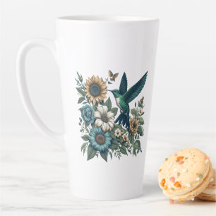 Colibri Avec Fleurs Latte Mug