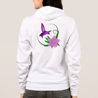Colibri avec le sweat - shirt à capuche de fleur