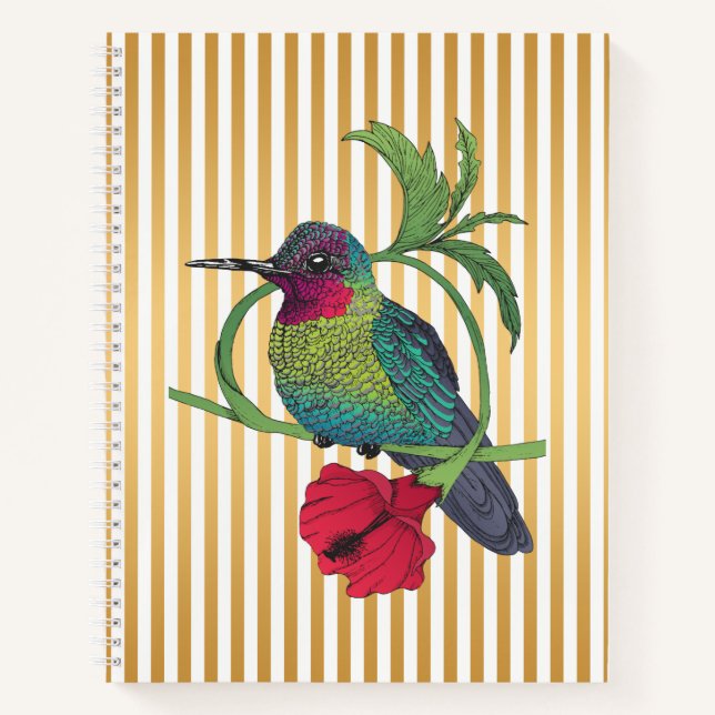 Colibri Cahier à spirale rayures dorées (Devant)