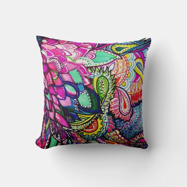 Colibri Coussin Zen Tangle par Michele Zurine (Recto)
