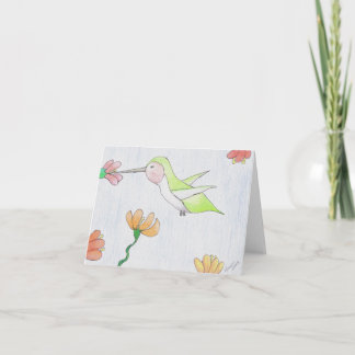 Colibri dans le Carte pour notes de fleurs