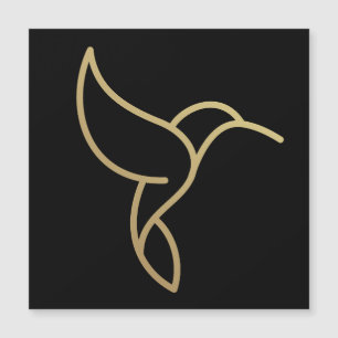 Colibri en style Monoline - Or en noir