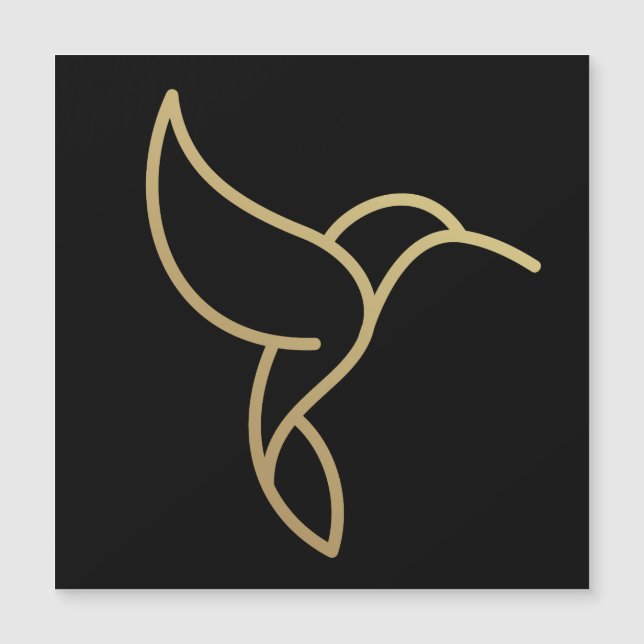 Colibri en style Monoline - Or en noir (Devant)