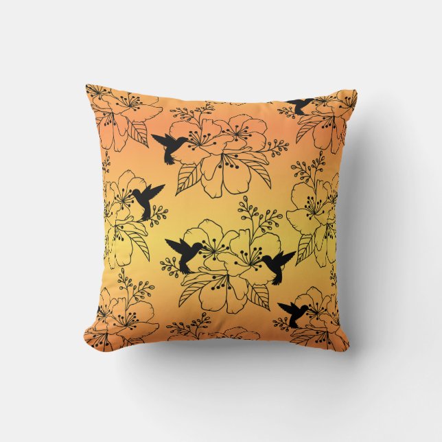 Colibri et coussin à motifs floraux (Recto)