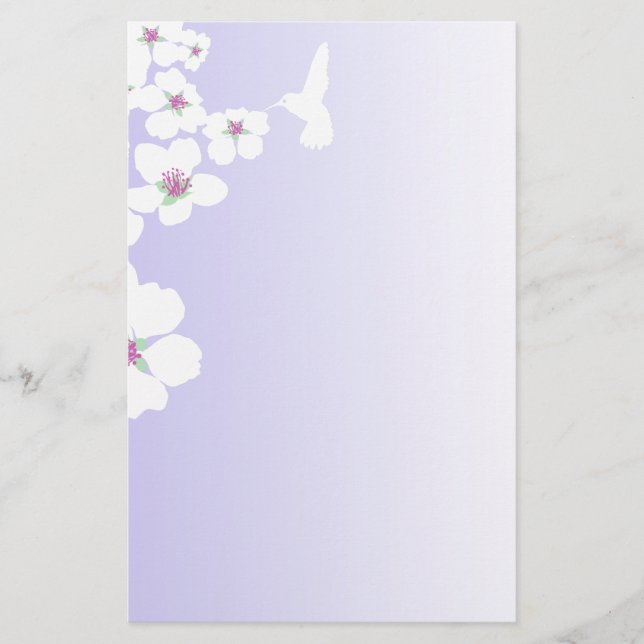 Colibri et fleur sur violet (Devant)