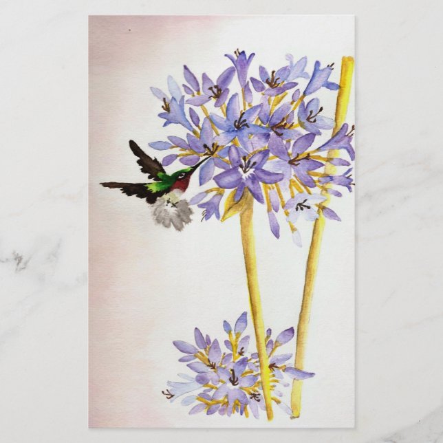 Colibri et fleurs (Devant)