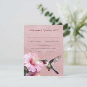 Colibri et Hibiscus   Mariage rose RSVP
