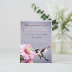 Colibri et Hibiscus Mariage violet RSVP
