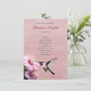 Colibri et Hibiscus Programme de mariage rose