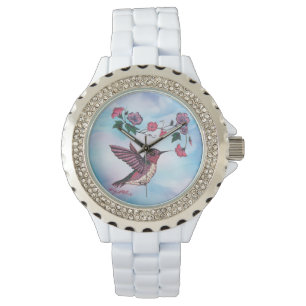 Colibri Et Montre Des Fleurs