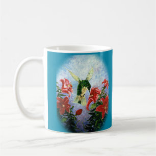 Colibri et tasse d'art de Lillies d'astronome