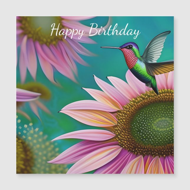 Colibri et tournesol rose (Devant)