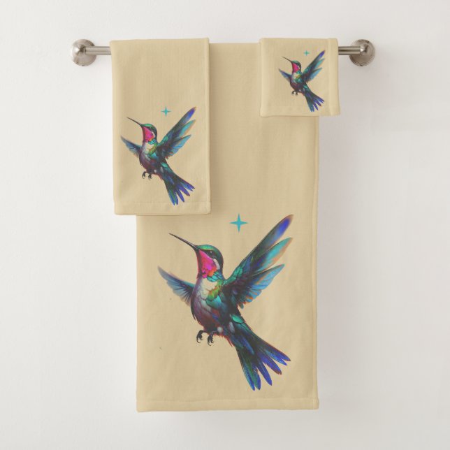 Colibri magnifique sur beige clair (En situation)