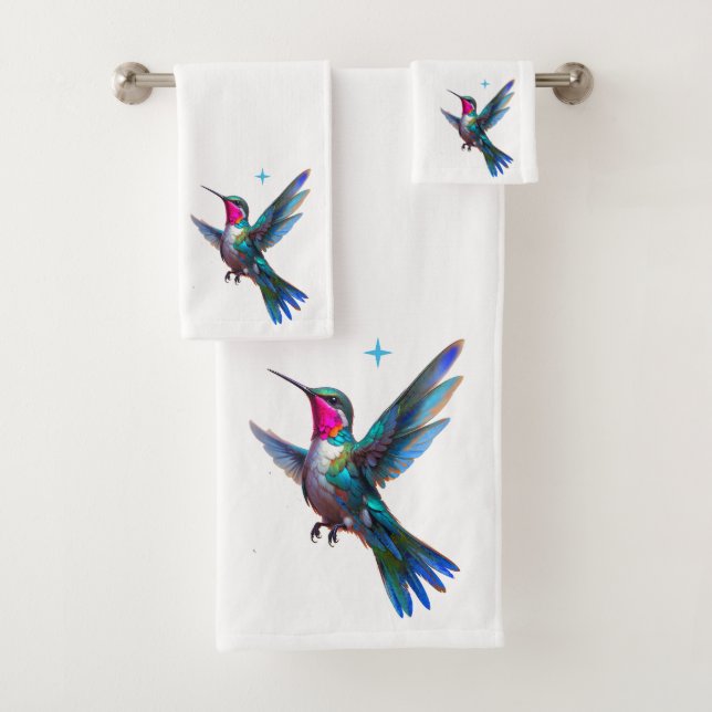Colibri magnifique sur fond blanc (En situation)