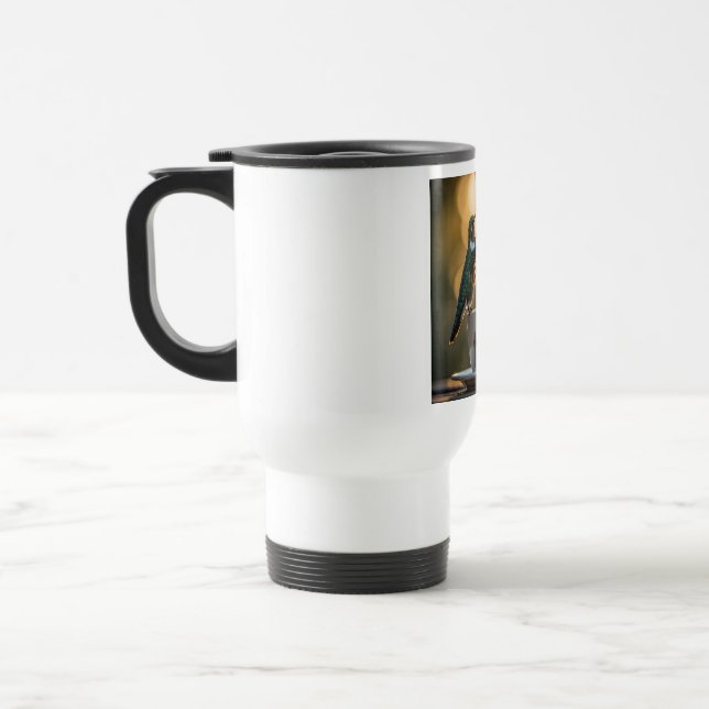 Colibri perché sur un mug de voyage  (Gauche)