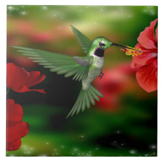 Colibri sur un carreau de céramique 6x6
