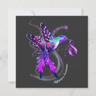 Colibri tenant du ruban pourpre Alzheimer