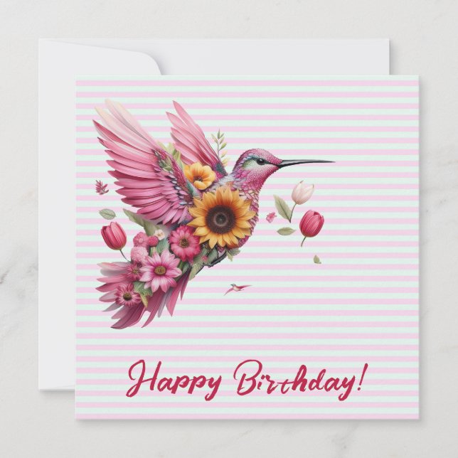 Colibri volant Joyeux Anniversaire (Devant)
