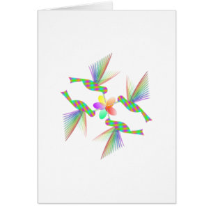 Colibris Arc-En-Ciel Embrasser Une Fleur