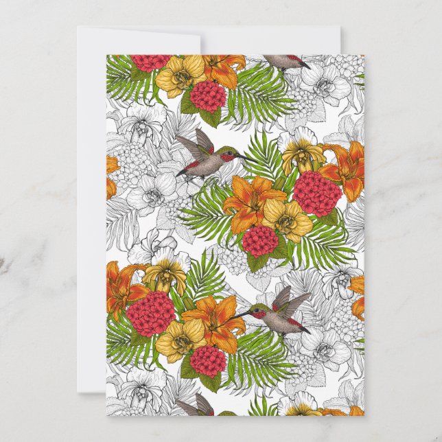 Colibris et bouquet tropical (Devant)