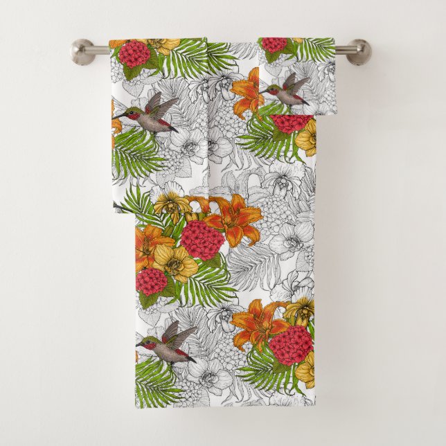 Colibris et bouquet tropical (En situation)
