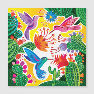 Colibris et cactus en fleurs