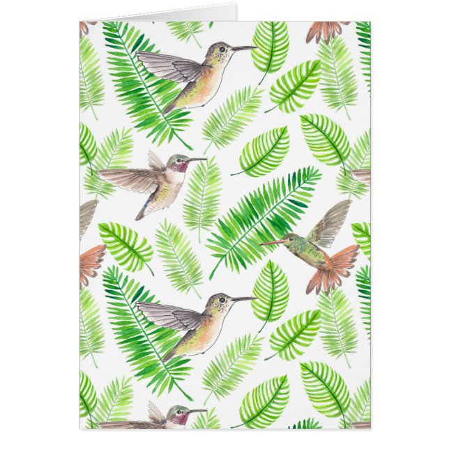 Colibris et feuilles tropicales (Devant)