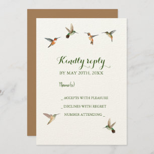Colibris roux Mariage RSVP Invitation