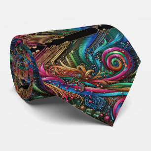 Colier cravate Art Nouveau arc-en-ciel circuit imp