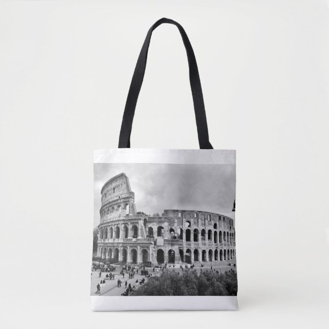 Colisée noire et blanche Sac fourre-tout de Rome (Devant)