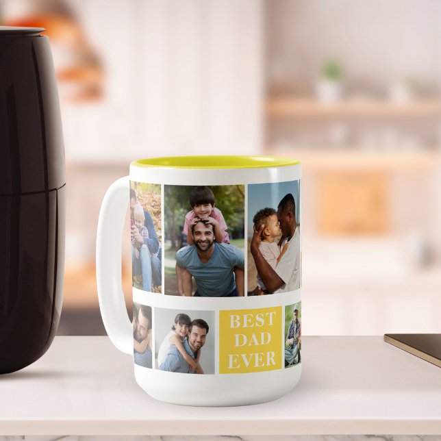 Collage 10 Photos Best Dad Ever, Funny Mug For Dad (Créateur téléchargé)