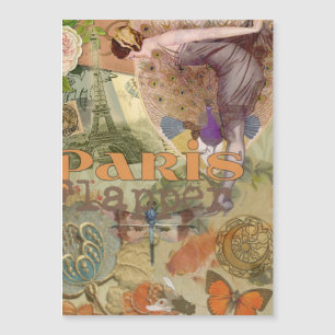 Collage Art Déco Paon Flapper Paris Vintage