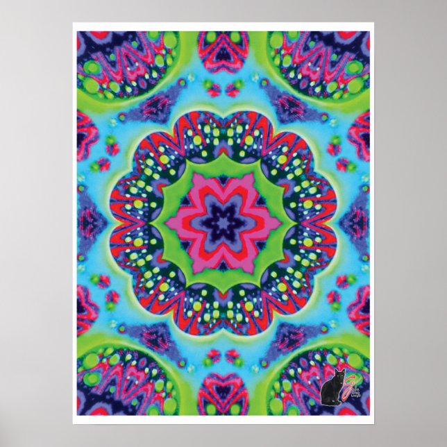 Collage cinétique Luscieux Poster Kaleidoscope (Devant)