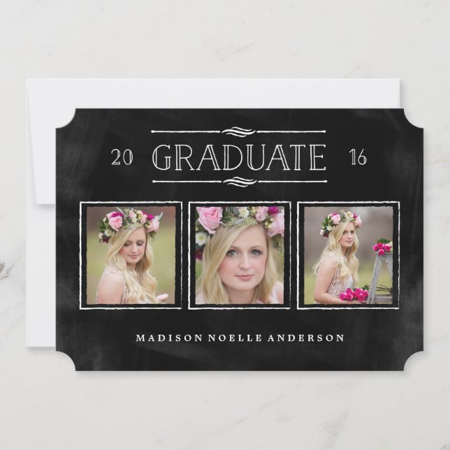 Collage dans Chalk Graduation Invitation (Devant)