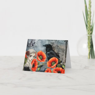 Collage d'art gothique foncé pour fille noir Carte