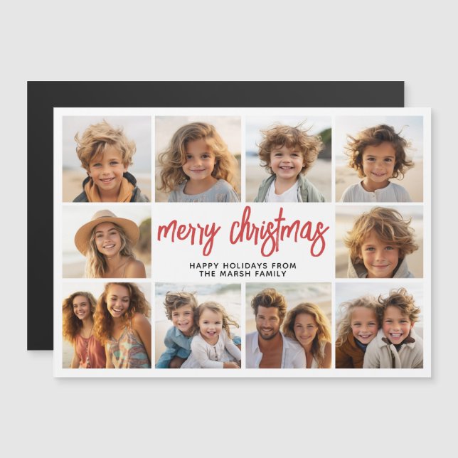 Collage de 10 photos - Aimant Moderne Joyeux Noël (Devant / Derrière)