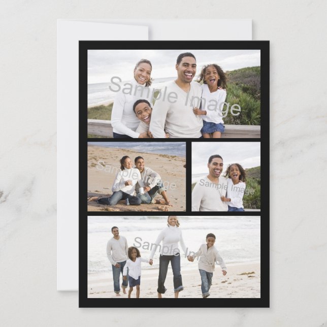 Collage de 4 photos Carte de voeux ou invitation (Devant)