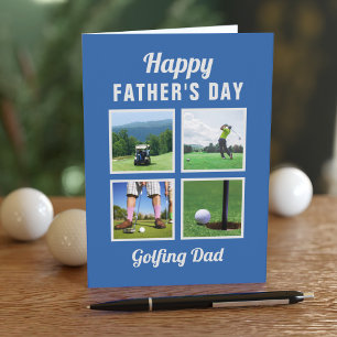 Collage de 4 photos de golf Carte pour la fête des