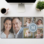 Collage de 5 photos personnalisé Dusty Blue Family<br><div class="desc">Personnalisez votre espace de travail avec ce tapis de bureau élégant, doté d'un design de collage 5 photos personnalisable et de doux accents bleus poussiéreux. Parfait pour présenter des souvenirs de famille, des animaux de compagnie ou des moments préférés, ce tapis de bureau combine fonctionnalité et valeur sentimentale, ce qui...</div>