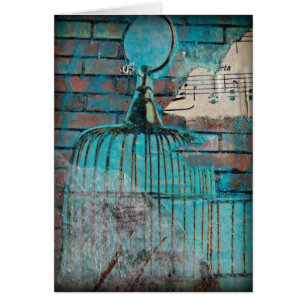 Collage de cages d'oiseaux Mélange de supports vie