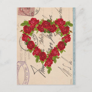 Collage de carte postale rose