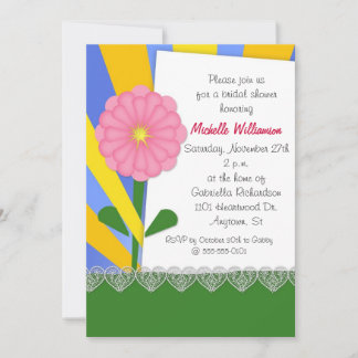 Collage de coeur et de fleurs Invitation de la dou