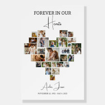 Collage de coeur funéraire, Affiche de collage de