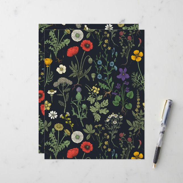 Collage de fleurs sauvages (Devant/Arrière en situation)