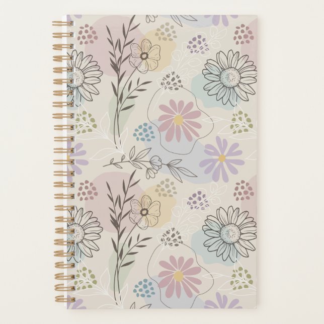 Collage de fleurs sauvages pastel – Géométrique fl (Devant)