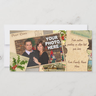 Collage de la carte de Noël Vintage avec photos pe